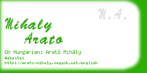 mihaly arato business card